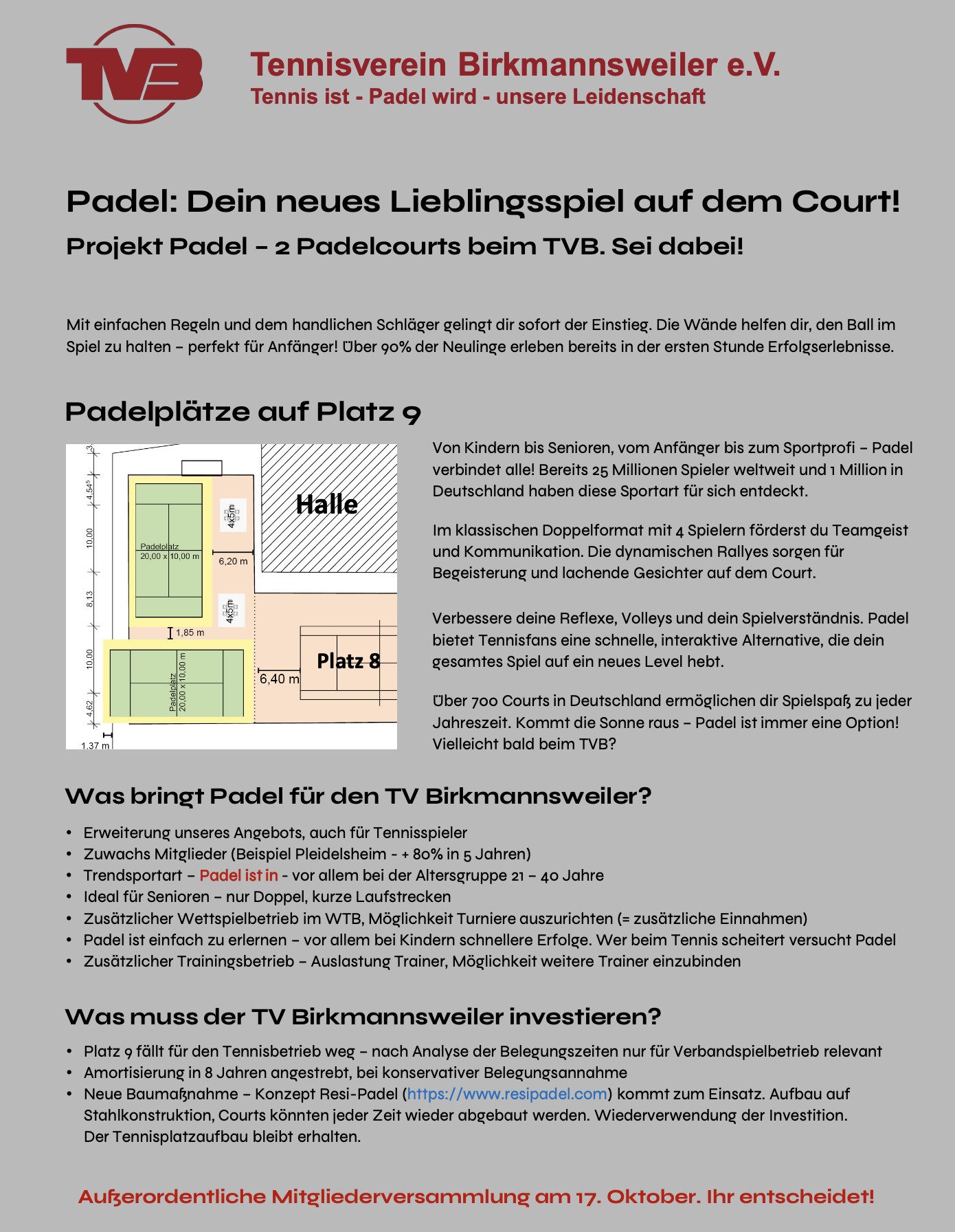 Tennis ist - Padel wird - unsere Leidenschaft
