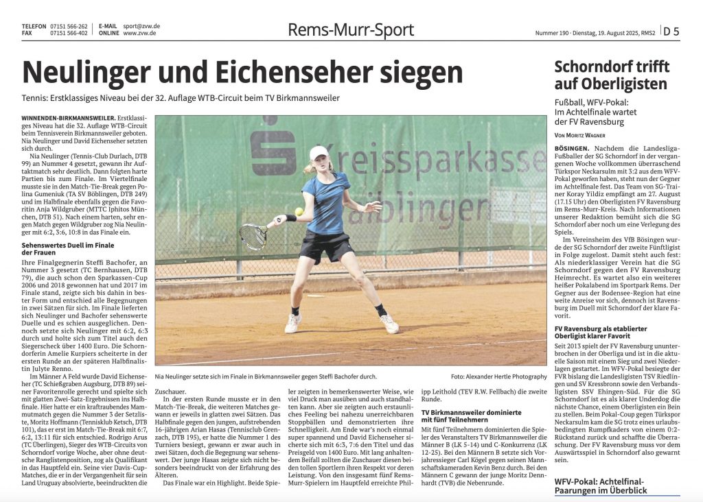 Sparkassen-Cup 2025 Ergebnisse und Berichte