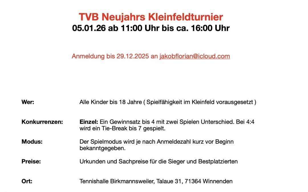 Jugend-Neujahrs-Kleinfeldturnier 2026