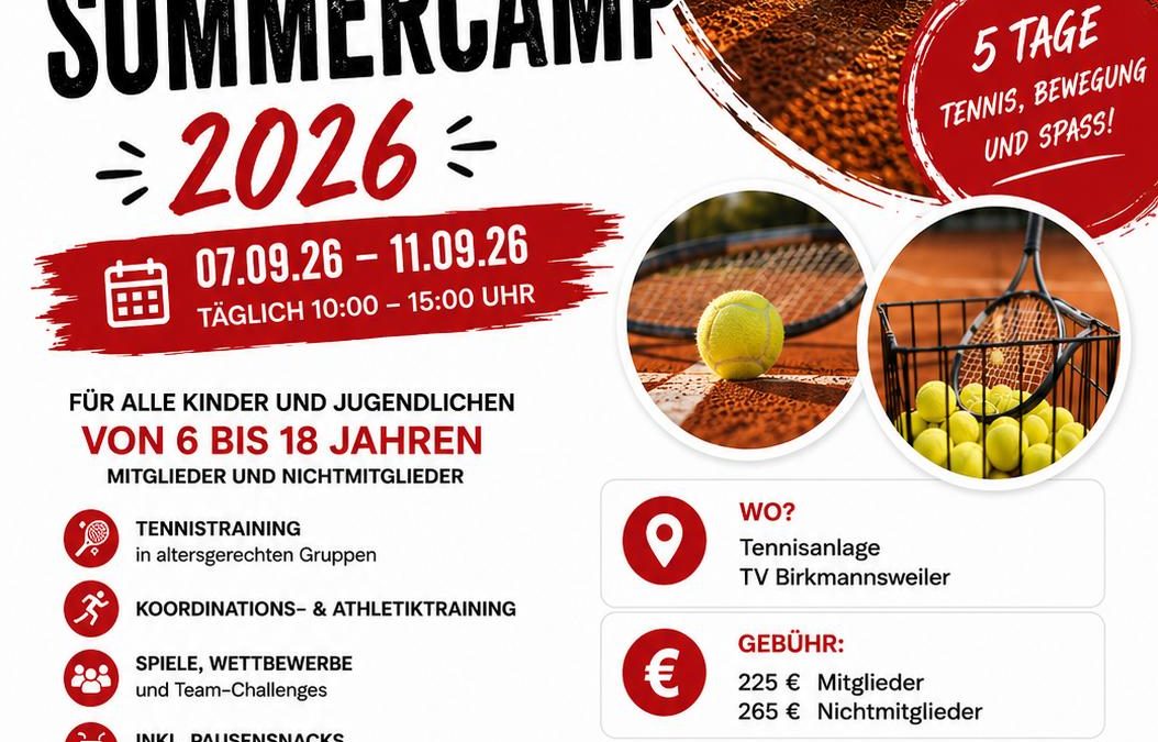 Jugend-Sommercamp vom 07.09. – 11.09.2026