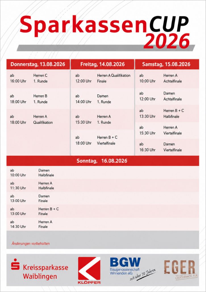 Sparkassen-Cup 2026 _ Zeitplan